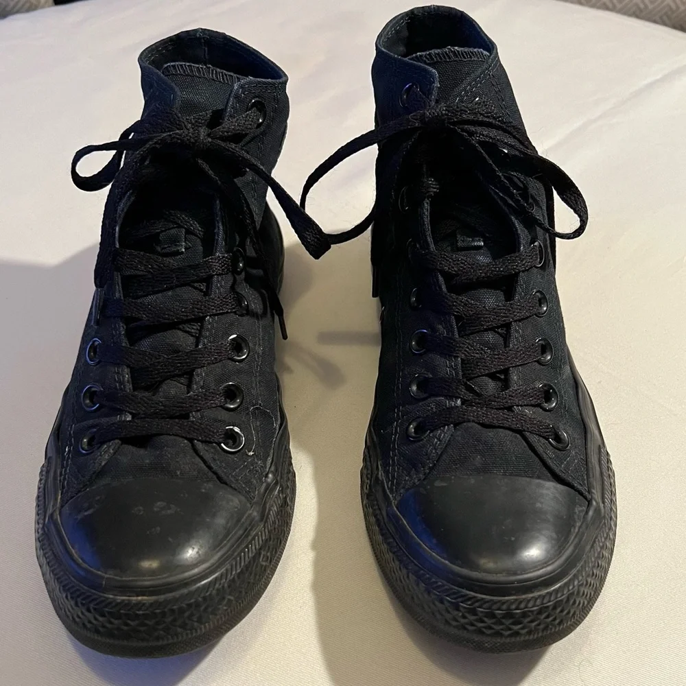 Black Converse High Top Sneakers - Picture 1 of 14
